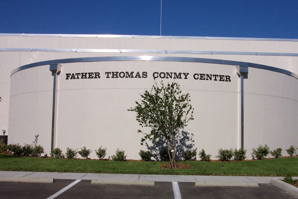 Religious_Exterior Fabricated Aluminum Letters_Father Thomas Conmy Center_ClearwaterFL Religious Exterior Fabricated Aluminum Letters Father Thomas Conmy Center Clearwater FL